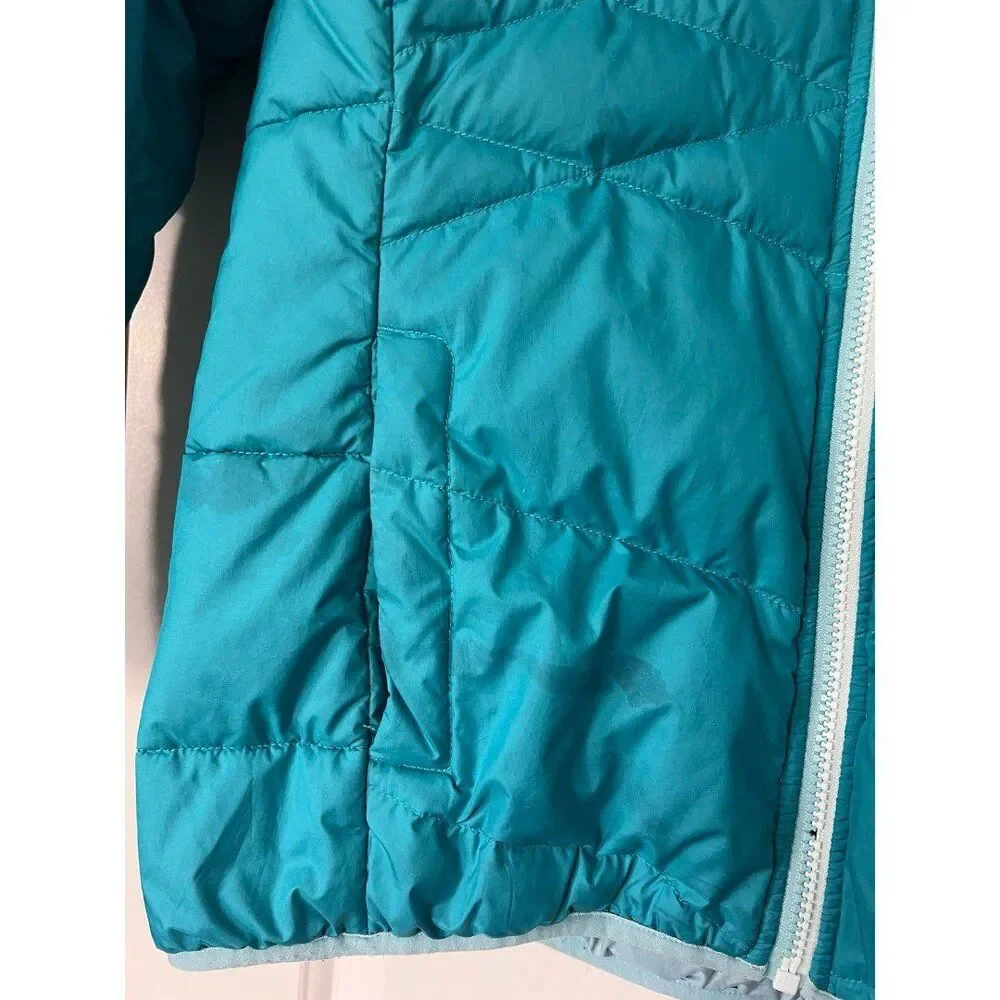 The North Face Down Quilted 550 Girls Youth Blue Puffer Coat Jacket X Large